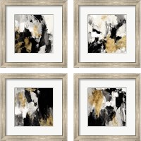 Framed 'Neutral Gold Collage 4 Piece Framed Art Print Set' border=