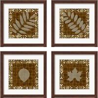 Framed 'Shades of Brown 4 Piece Framed Art Print Set' border=