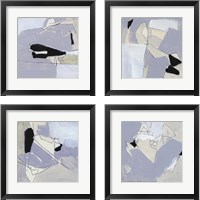 Framed 'Grey Landscape 4 Piece Framed Art Print Set' border=