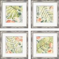 Framed 'Palm Garden 4 Piece Framed Art Print Set' border=