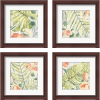 Framed 'Palm Garden 4 Piece Framed Art Print Set' border=