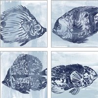 Framed Ocean Study 4 Piece Art Print Set