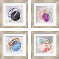 Framed 'Cosmos & Sky 4 Piece Framed Art Print Set' border=