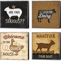 Framed Are Ewe Serious 4 Piece Canvas Print Set