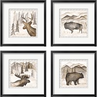 Framed Forest Animal 4 Piece Framed Art Print Set