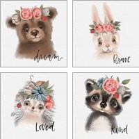 Framed Inspirational Animals 4 Piece Art Print Set