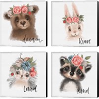 Framed Inspirational Animals 4 Piece Canvas Print Set