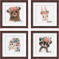 Framed 'Inspirational Animals 4 Piece Framed Art Print Set' border=