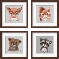 Framed 'Inspirational Animals 4 Piece Framed Art Print Set' border=