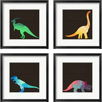 Framed 'Dino 4 Piece Framed Art Print Set' border=