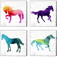 Framed 'Horse 4 Piece Canvas Print Set' border=