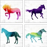 Framed Horse 4 Piece Art Print Set