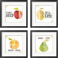 Framed Inspirational Fruit 4 Piece Framed Art Print Set