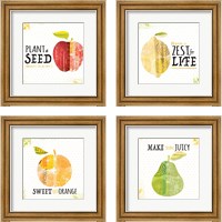 Framed 'Inspirational Fruit 4 Piece Framed Art Print Set' border=