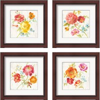 Framed 'Full Bloom 4 Piece Framed Art Print Set' border=