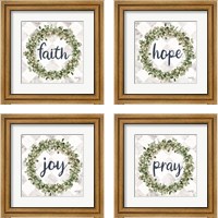 Framed Faith Eucalyptus Wreath 4 Piece Framed Art Print Set