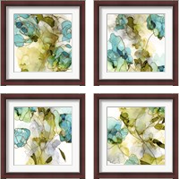 Framed 'Flower Facets 4 Piece Framed Art Print Set' border=