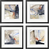 Framed Abstract Coordinates 4 Piece Framed Art Print Set