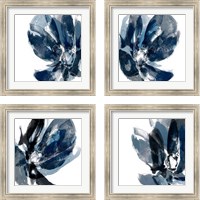 Framed 'Blue Exclusion 4 Piece Framed Art Print Set' border=