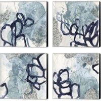 Framed Blue Slate 4 Piece Canvas Print Set