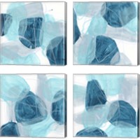 Framed 'Blue Trance 4 Piece Canvas Print Set' border=