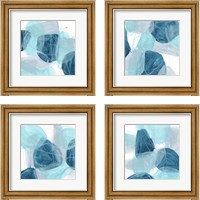 Framed 'Blue Trance 4 Piece Framed Art Print Set' border=