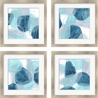Framed Blue Trance 4 Piece Framed Art Print Set