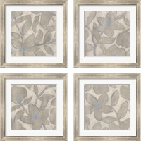 Framed 'Silvertone Garden 4 Piece Framed Art Print Set' border=