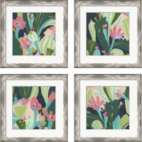 Framed 'Tropical Celebration 4 Piece Framed Art Print Set' border=