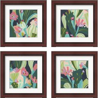 Framed 'Tropical Celebration 4 Piece Framed Art Print Set' border=
