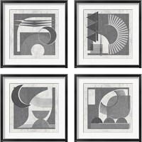 Framed 'Day and Night 4 Piece Framed Art Print Set' border=
