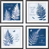 Framed True Blue 4 Piece Framed Art Print Set