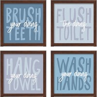 Framed Bathroom Advice 4 Piece Framed Art Print Set