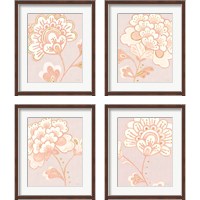 Framed Flora Chinoiserie Textured Terra 4 Piece Framed Art Print Set