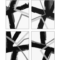 Framed Angular Pulse 4 Piece Art Print Set