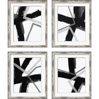 Framed 'Angular Pulse 4 Piece Framed Art Print Set' border=