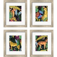 Framed 'Cheetah Kingdom 4 Piece Framed Art Print Set' border=