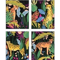 Framed 'Cheetah Kingdom 4 Piece Art Print Set' border=