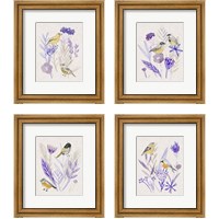 Framed 'Meander in Violet 4 Piece Framed Art Print Set' border=