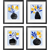 Framed 'Ruffled Vase 4 Piece Framed Art Print Set' border=