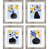 Framed 'Ruffled Vase 4 Piece Framed Art Print Set' border=