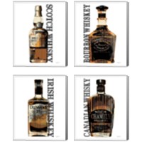 Framed 'Bourbon Whiskey 4 Piece Canvas Print Set' border=