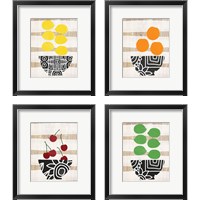Framed 'Bowl of Fruit 4 Piece Framed Art Print Set' border=