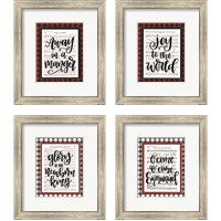 Framed 'Christmas Carol 4 Piece Framed Art Print Set' border=