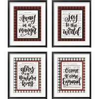 Framed 'Christmas Carol 4 Piece Framed Art Print Set' border=