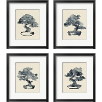 Framed Indigo Bonsai 4 Piece Framed Art Print Set