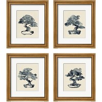 Framed 'Indigo Bonsai 4 Piece Framed Art Print Set' border=