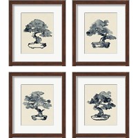 Framed 'Indigo Bonsai 4 Piece Framed Art Print Set' border=