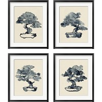 Framed Indigo Bonsai 4 Piece Framed Art Print Set