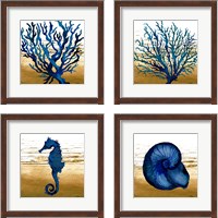 Framed Coastal Blue 4 Piece Framed Art Print Set